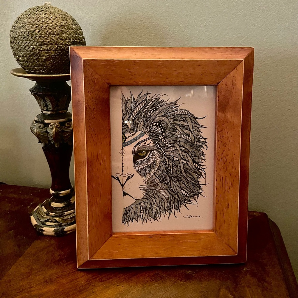 🇨🇦Zentangle Lion print 8” x 10”